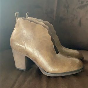 Scalloped ankle boots